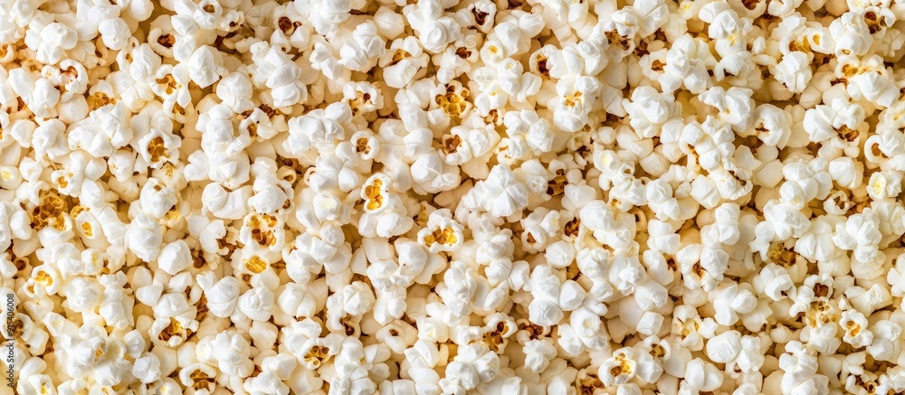 Aufkleber Top view of delicious popcorn texture. with copy space image. Place for adding text or design