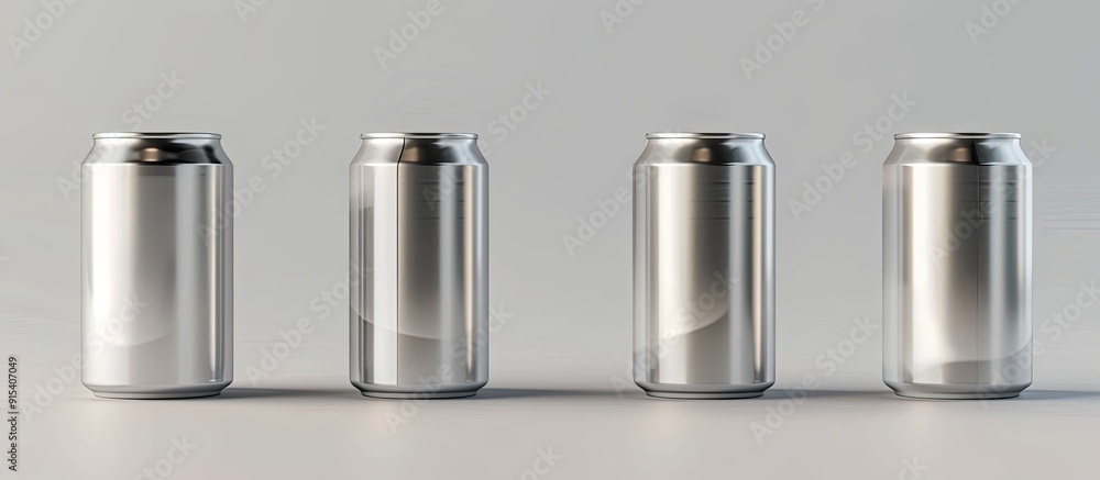 Poster Empty metal can on a white background Design mock up. with copy space image. Place for adding text or design