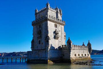 Portugal Lisbon fortress Torre de Belem on a sunny autumn day