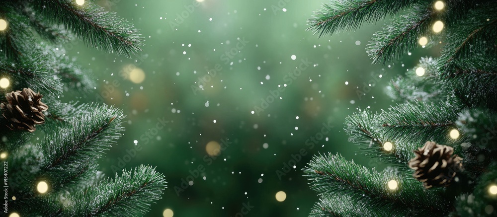 Poster Christmas tree backdrop. with copy space image. Place for adding text or design