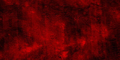 Red Abstract grunge dark cement wall texture background. Texture of a concrete wall with cracks and scratches .Grunge Close up abstract empty of black and red modern wallpaper texture background .	