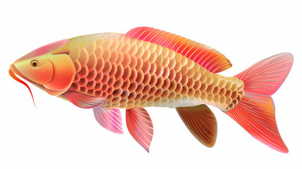 Fototapeta premium 3D Arowana fish in white background vector image
