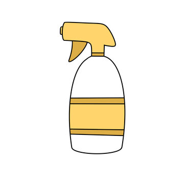 recommend clip art: A yellow bottle with a white label that says "cleaner" on it