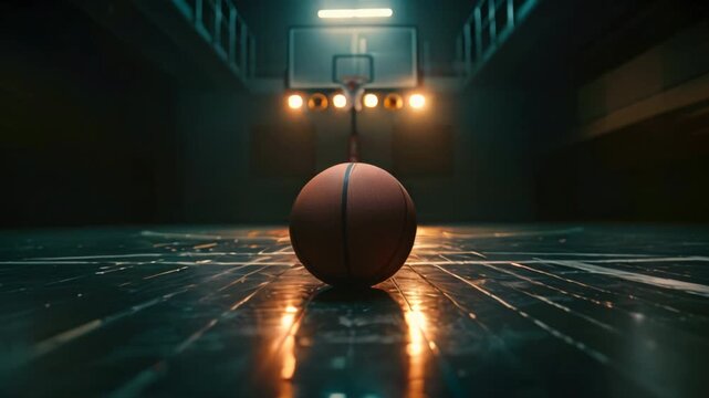 Professional basketball court, empty sport arena background	
