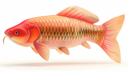 Fototapeta premium 3D Arowana fish in white background vector image