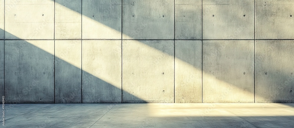 Poster Perspective of an empty concrete wall. with copy space image. Place for adding text or design