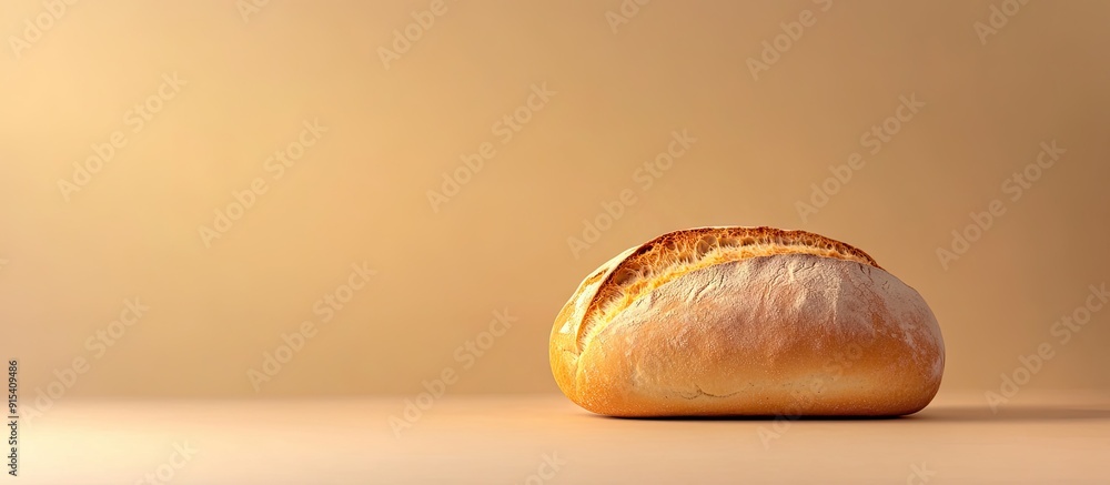 Poster loaf of bread against a colored background. with copy space image. place for adding text or design