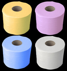 Rouleaux de papier toilette sur fond noir
