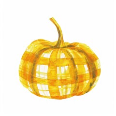 Plaid pumpkin autumn harvest illustration