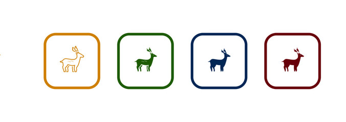 deer icon vector illustration. deer icon in different color design.