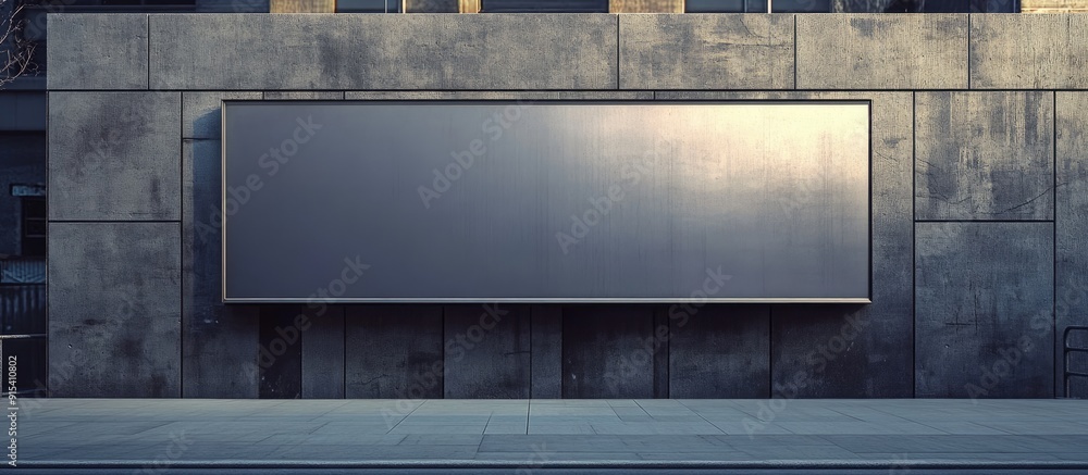 Aufkleber A large empty billboard on a street wall featuring banners that allow space for your own text. with copy space image. Place for adding text or design
