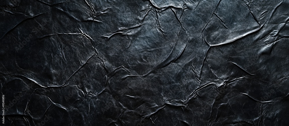 Fototapete black dark leather texture or background. with copy space image. place for adding text or design