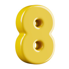 Yellow 3D Number 8