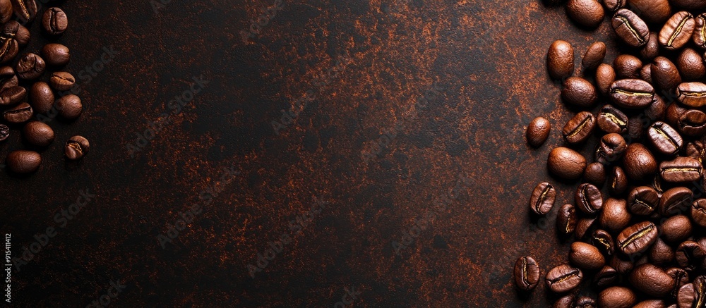 Aufkleber Background featuring roasted coffee beans. with copy space image. Place for adding text or design