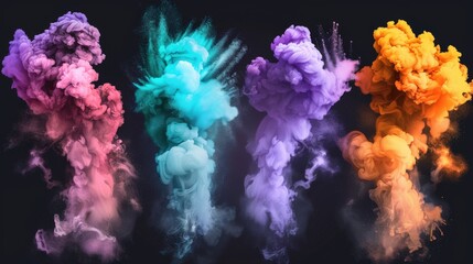 Fototapeta premium Abstract Colorful Ink Explosions in Water