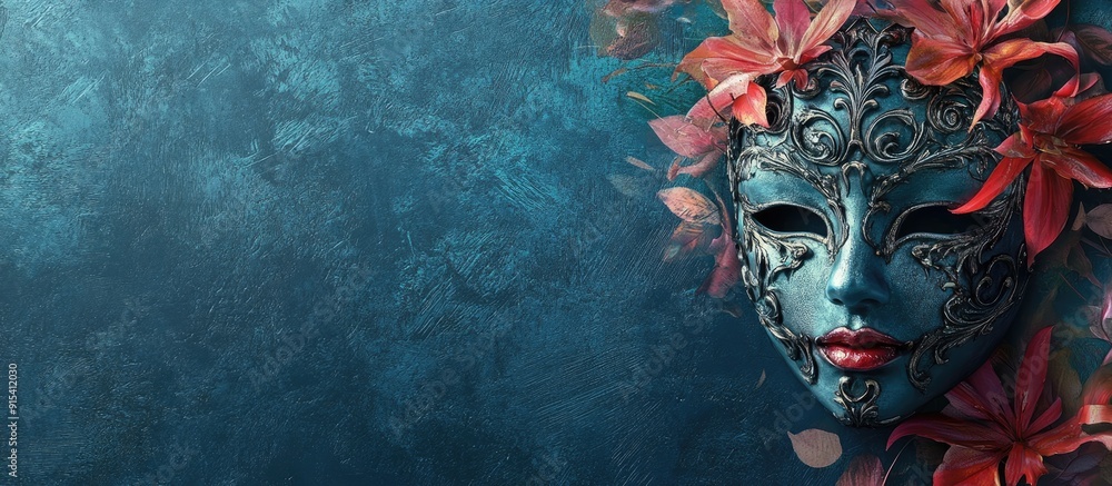 Aufkleber mask pattern separated on a background. with copy space image. Place for adding text or design