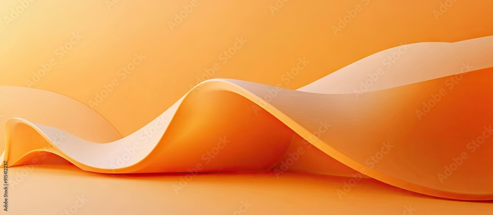 Poster Abstract geometric shape on an orange paper background. with copy space image. Place for adding text or design