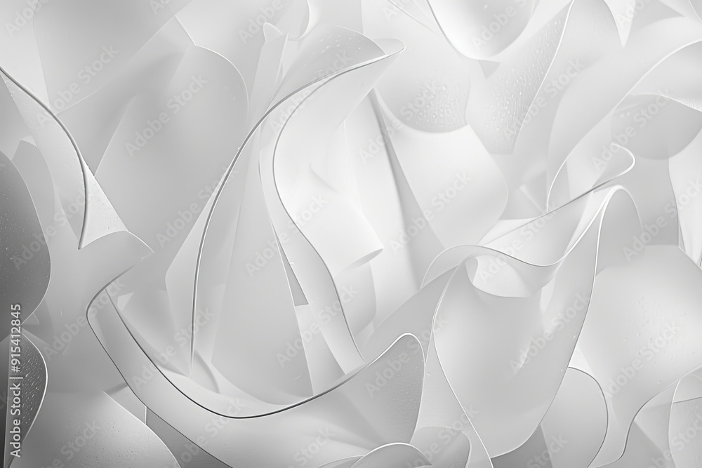 Wall mural white background with a hint of overlapping, semi-transparent shapes in light grey