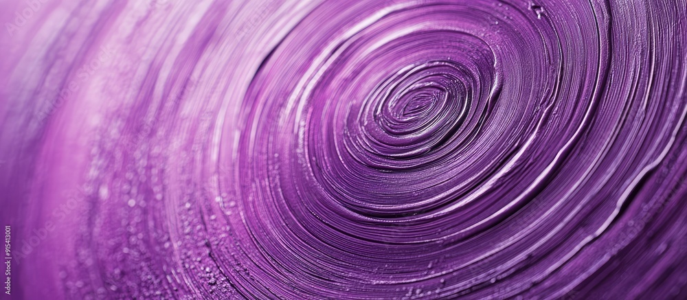 Leinwandbilder Metallic surface featuring a circular pattern in violet lilac paint Textured background design. with copy space image. Place for adding text or design