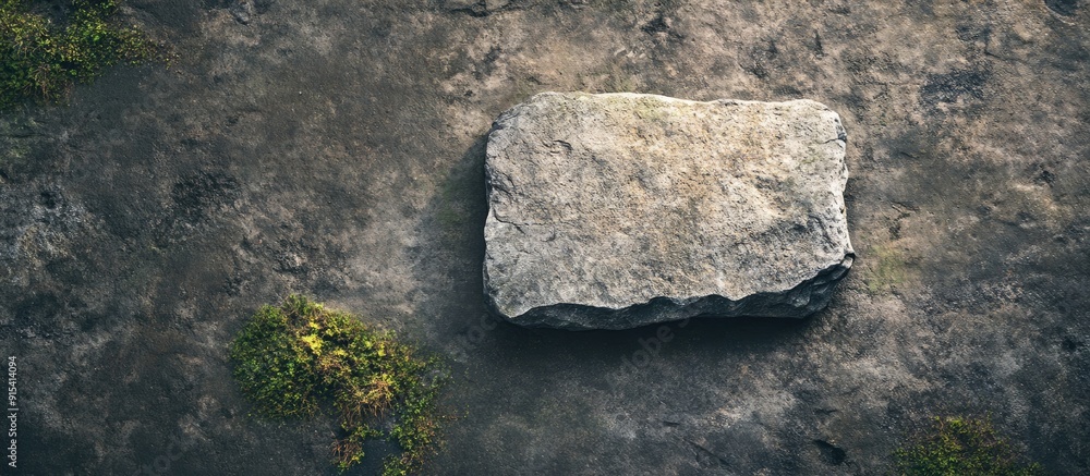 Leinwandbilder overhead view of a flat ancient stone. with copy space image. place for adding text or design
