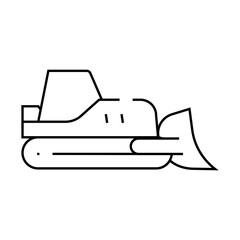 bulldozer tractor line icon vector. bulldozer tractor sign. isolated contour symbol black illustration