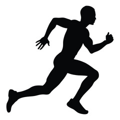 Dynamic Running Man Silhouette