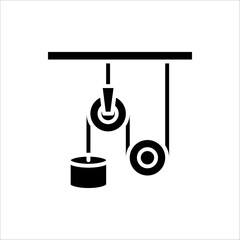 Pulley system icon or logo isolated sign symbol vector illustration. Isolated on white background.