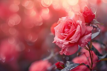 Beautiful pink roses background 