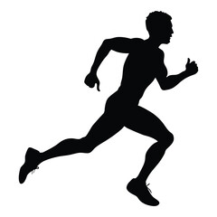 Fototapeta premium Dynamic Running Man Silhouette