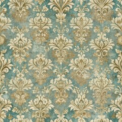 grunge floral vintage wallpaper in seamless pattern