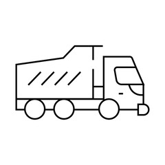 dumper truck line icon vector. dumper truck sign. isolated contour symbol black illustration