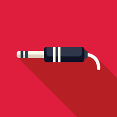 Audio jack plug connecting, representing concepts like music, podcasts, and sound recording