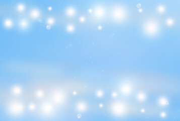 Soft Sparkling Lights on blue Holiday Background