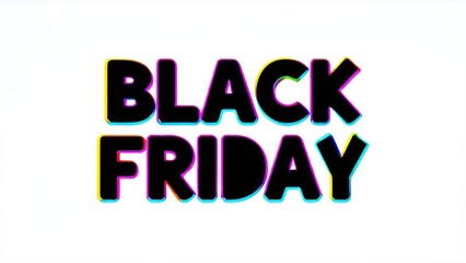 3D text "black Friday" on a red background, in vibrant colors, with simple shapes