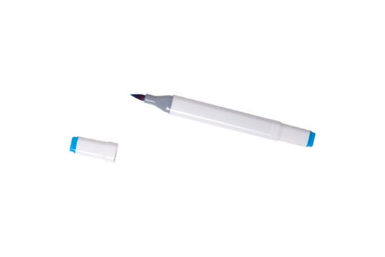 Alcohol marker, blue, isolate without background.