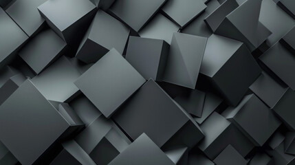 Black and White Geometric Background, Generative AI Illustration
