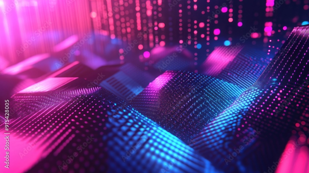 Aufkleber sleek 3d technology background with holographic elements and digital patterns, modern design