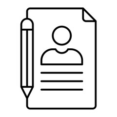 Resume icon. outline icon