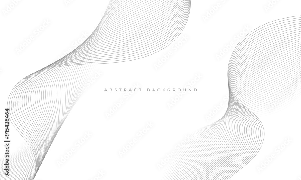 Poster abstract white background with black wavy lines. vector illustration with gray wave stripes