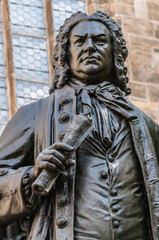 Statue von J. S. Bach in Leipzig Sachsen Deutschland
