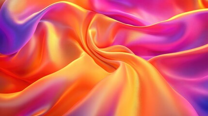 Obraz premium Vibrant 3D fabric background with flowing silk and bright lighting, lively textile design