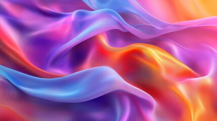 Obraz premium Vibrant 3D fabric background with flowing silk and bright lighting, lively textile design