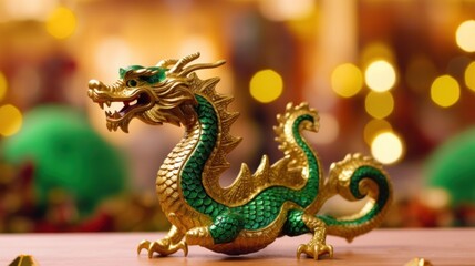 Golden Dragon Figurine