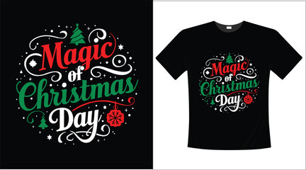 Christmas day calligraphy typography t-shirt design