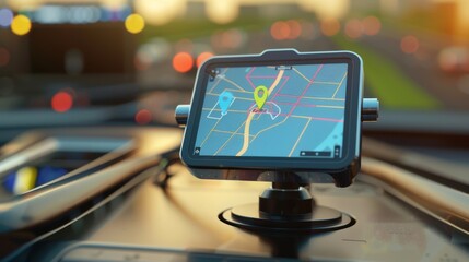 Car navigation system on the dashboard