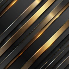 Obraz premium A futuristic design with gold lines against a black background.