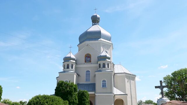 Greek Catholic church with three domes.