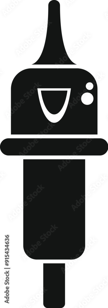 Poster simple icon of a smart water leak sensor detecting a water leak