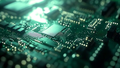 Fototapeta premium Close-Up of Finished Circuit Boards with Pristine Solder Joints in Factory Lighting