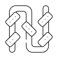 pipe irrigation system line icon vector. pipe irrigation system sign. isolated contour symbol black illustration